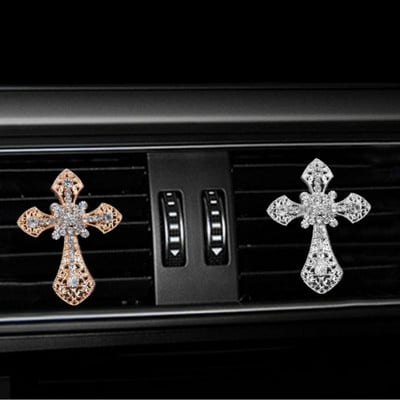 MR TEA Diamond Cross Αποσμητικό αέρα Κράμα Κρυστάλλινο Στολίδι αυτοκινήτου Αυτοκίνητα Διακόσμηση Εσωτερικών Χώρων Αεραγωγοί Κλιπ αρώματος Auto Δώρο