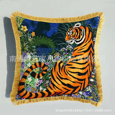 Baršunasta tkanina Luksuzni dvostrani puni ispis Leopard serija Kućni kauč Jastučnica Jastučnica bez jezgre Automobil Dnevni boravak Spavaća soba