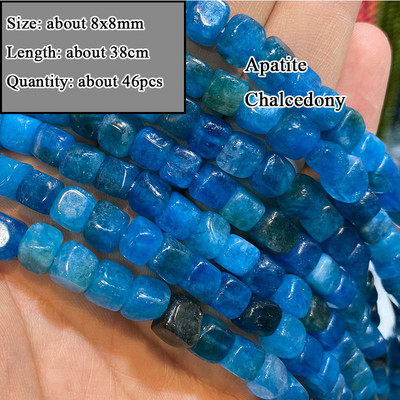 Veleprodajna perla od prirodnog apatita od plavog kamena, različitog oblika, neobrađena, okrugla, kvadratna, nepravilna za izradu nakita, narukvica „diy“
