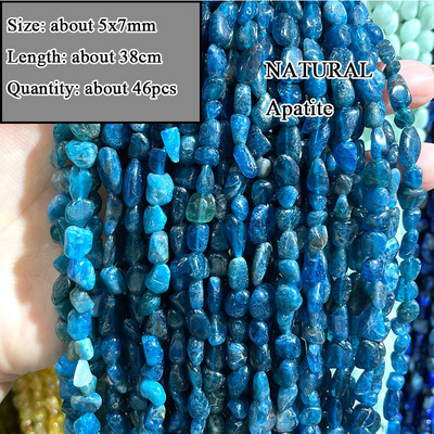 Veleprodajna perla od prirodnog apatita od plavog kamena, različitog oblika, neobrađena, okrugla, kvadratna, nepravilna za izradu nakita, narukvica „diy“
