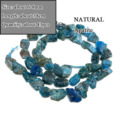 Veleprodajna perla od prirodnog apatita od plavog kamena, različitog oblika, neobrađena, okrugla, kvadratna, nepravilna za izradu nakita, narukvica „diy“