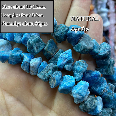 Veleprodajna perla od prirodnog apatita od plavog kamena, različitog oblika, neobrađena, okrugla, kvadratna, nepravilna za izradu nakita, narukvica „diy“