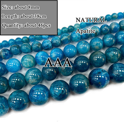 Veleprodajna perla od prirodnog apatita od plavog kamena, različitog oblika, neobrađena, okrugla, kvadratna, nepravilna za izradu nakita, narukvica „diy“
