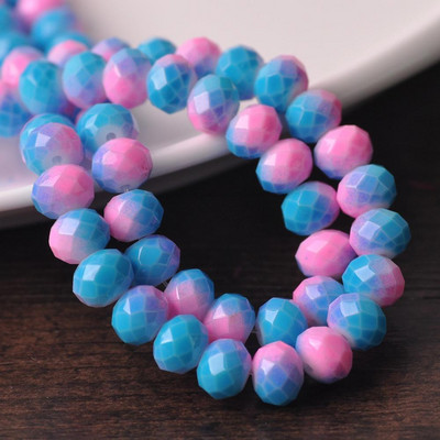 Oslikano dugino neprozirno staklo 6x4 mm 8x6 mm 10x7 mm Rondelle fasetirane labave razmaknice za izradu nakita DIY rukotvorine