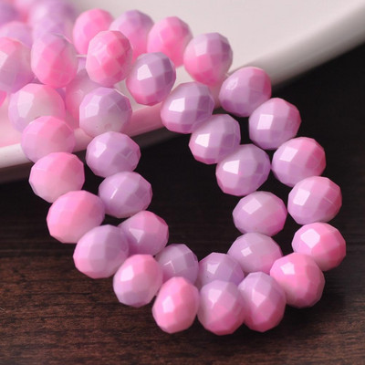 Oslikano dugino neprozirno staklo 6x4 mm 8x6 mm 10x7 mm Rondelle fasetirane labave razmaknice za izradu nakita DIY rukotvorine