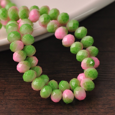 Oslikano dugino neprozirno staklo 6x4 mm 8x6 mm 10x7 mm Rondelle fasetirane labave razmaknice za izradu nakita DIY rukotvorine