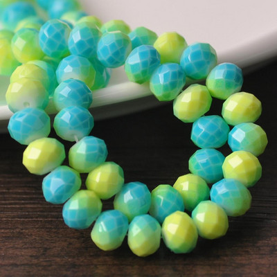 Oslikano dugino neprozirno staklo 6x4 mm 8x6 mm 10x7 mm Rondelle fasetirane labave razmaknice za izradu nakita DIY rukotvorine