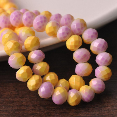 Oslikano dugino neprozirno staklo 6x4 mm 8x6 mm 10x7 mm Rondelle fasetirane labave razmaknice za izradu nakita DIY rukotvorine