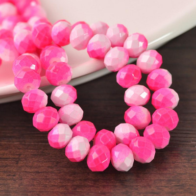 Oslikano dugino neprozirno staklo 6x4 mm 8x6 mm 10x7 mm Rondelle fasetirane labave razmaknice za izradu nakita DIY rukotvorine