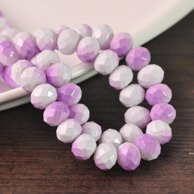 Oslikano dugino neprozirno staklo 6x4 mm 8x6 mm 10x7 mm Rondelle fasetirane labave razmaknice za izradu nakita DIY rukotvorine