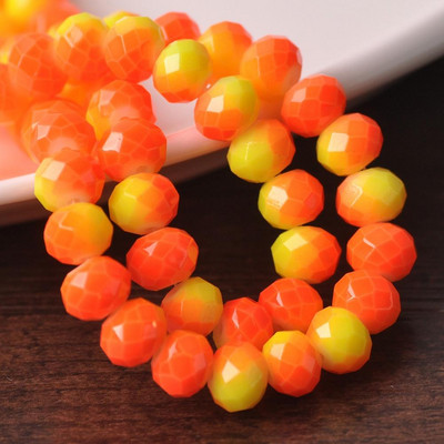 Oslikano dugino neprozirno staklo 6x4 mm 8x6 mm 10x7 mm Rondelle fasetirane labave razmaknice za izradu nakita DIY rukotvorine