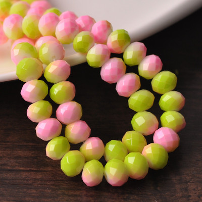 Oslikano dugino neprozirno staklo 6x4 mm 8x6 mm 10x7 mm Rondelle fasetirane labave razmaknice za izradu nakita DIY rukotvorine