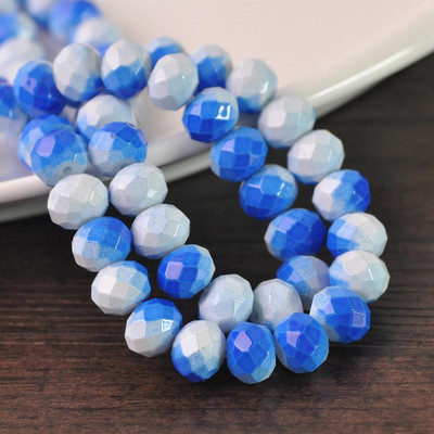 Oslikano dugino neprozirno staklo 6x4 mm 8x6 mm 10x7 mm Rondelle fasetirane labave razmaknice za izradu nakita DIY rukotvorine