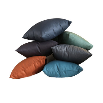 Σκανδιναβικό κάλυμμα μαξιλαριού ρετρό μαξιλάρια καναπέ για καναπέ Σαλόνι 45x45cm PU Δερμάτινο διακοσμητικό κάλυμμα μαξιλαριού Cojines