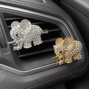 Diamond Elephant Освежител за въздух Aroma Auto Vent Outlet Clip Fragrance Cologne Aromatherapy Парфюм Decor Bling Автомобилни аксесоари