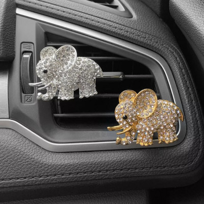 Diamond Elephant Освежител за въздух Aroma Auto Vent Outlet Clip Fragrance Cologne Aromatherapy Парфюм Decor Bling Автомобилни аксесоари