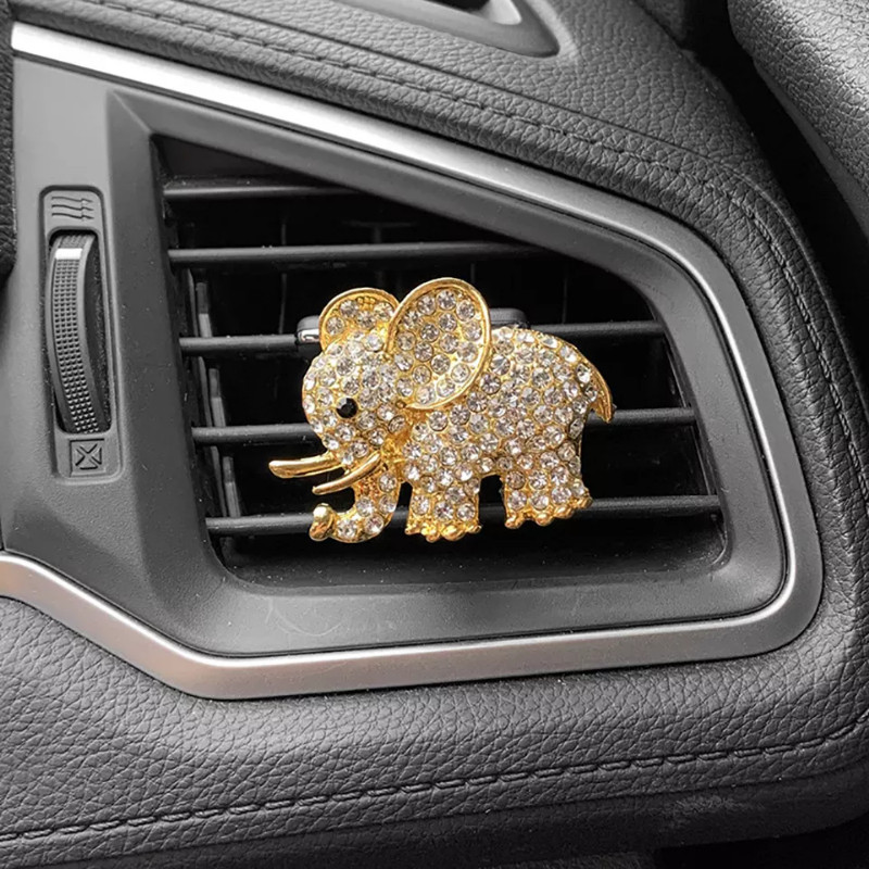 Gyémánt Elefánt Légfrissítő Aroma Auto Szellőző Kivezető Clip Illat Köln Aromaterápia Parfüm Decor Bling Autós kiegészítők