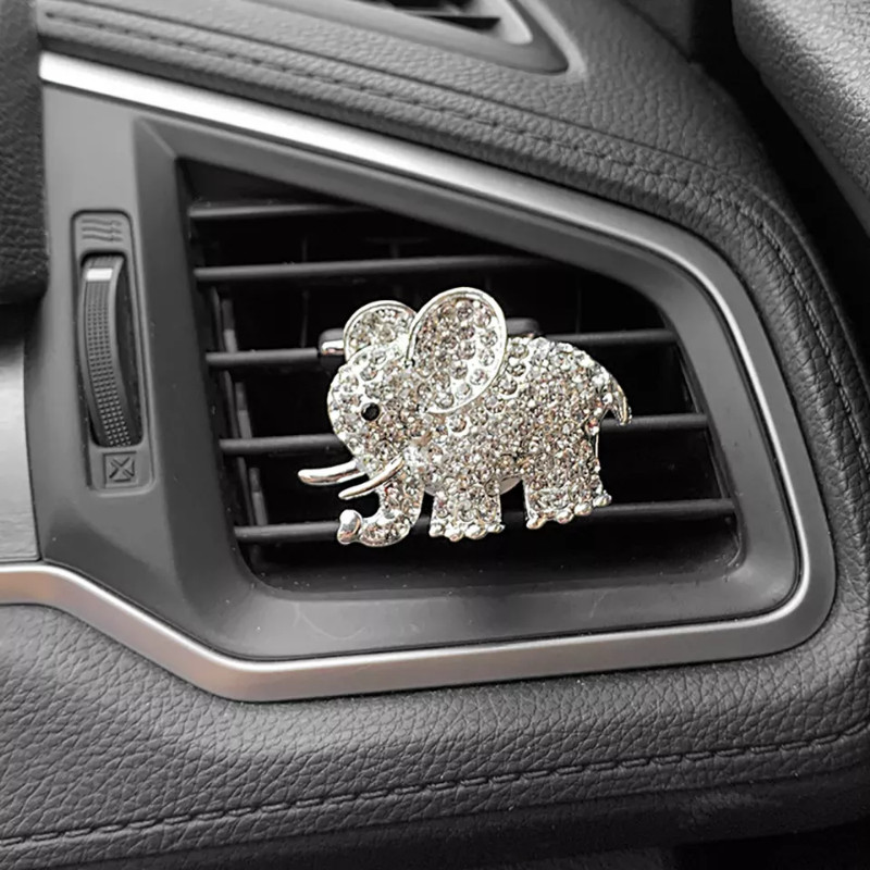 Gyémánt Elefánt Légfrissítő Aroma Auto Szellőző Kivezető Clip Illat Köln Aromaterápia Parfüm Decor Bling Autós kiegészítők