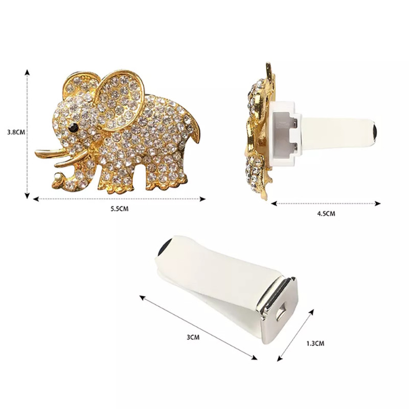 Gyémánt Elefánt Légfrissítő Aroma Auto Szellőző Kivezető Clip Illat Köln Aromaterápia Parfüm Decor Bling Autós kiegészítők