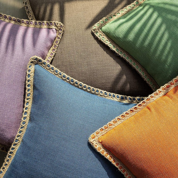 Κάλυμμα μαξιλαριού λινό Edge για Σαλόνι Falbala Throw Pillows Πολύχρωμη Διακοσμητική Μαξιλαροθήκη Σπιτιού Nordic Housse De Coussin