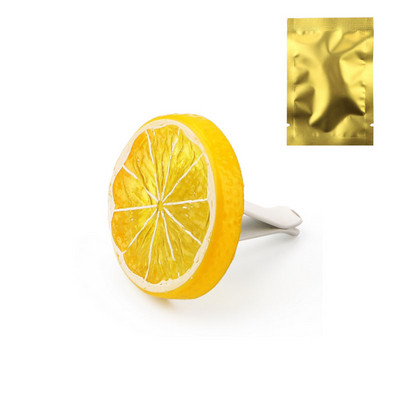 Citrom alakú autós formázó autós légfrissítő szilárd illat, automatikus kilépő parfüm légkondícionáló szellőzőkapocs ajándék szilárd balzsam