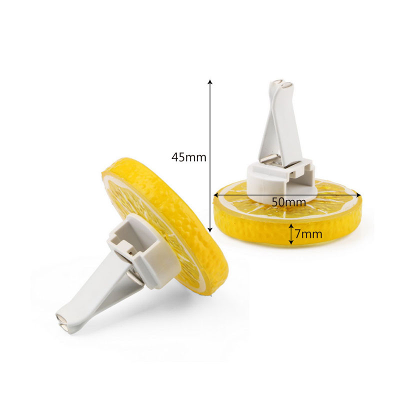 Citrom alakú autós formázó autós légfrissítő szilárd illat, automatikus kilépő parfüm légkondícionáló szellőzőkapocs ajándék szilárd balzsam