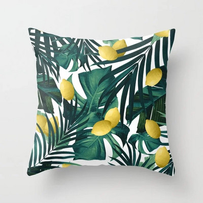 Combinație de perne de flori nordice moderne, pernă de plante portocalie, pernă de canapea, fată de pernă, pernă de birou, pernă pentru somn de după-amiază