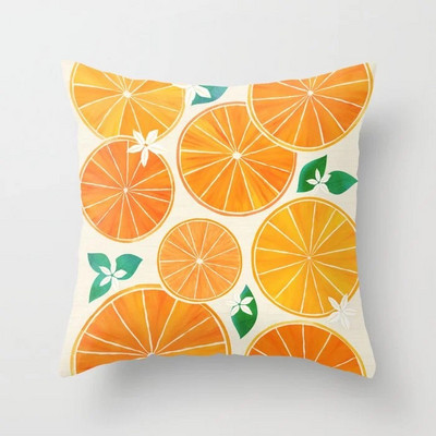 Combinație de perne de flori nordice moderne, pernă de plante portocalie, pernă de canapea, fată de pernă, pernă de birou, pernă pentru somn de după-amiază