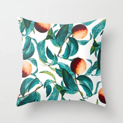 Combinație de perne de flori nordice moderne, pernă de plante portocalie, pernă de canapea, fată de pernă, pernă de birou, pernă pentru somn de după-amiază