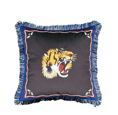45 x 45 cm-es luxus tigris duplex nyomtatás négyzet alakú párnahuzat modell nappali kanapé dekoratív bojt párna bársony párnahuzat
