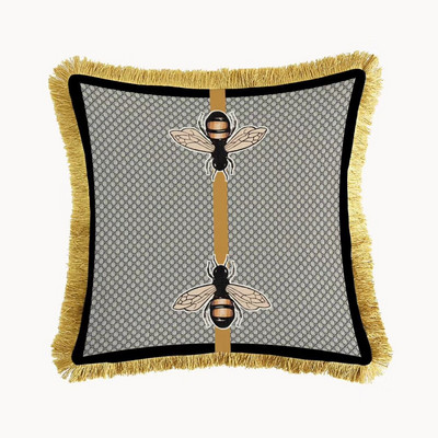 45 x 45 cm-es luxus tigris duplex nyomtatás négyzet alakú párnahuzat modell nappali kanapé dekoratív bojt párna bársony párnahuzat