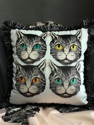 45 x 45 cm-es luxus tigris duplex nyomtatás négyzet alakú párnahuzat modell nappali kanapé dekoratív bojt párna bársony párnahuzat