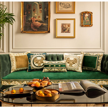 DAVINRICH Медуза стил Калъфки за възглавници Ахат зелен шенил жакард квадратни калъфки за диван диван хол 47x47cm