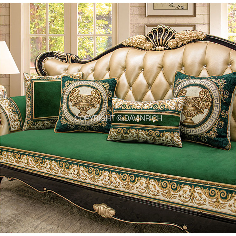 DAVINRICH Medusa Style navlake za jastučnice Agate Green Chenille Jacquard Četvrtaste jastučnice za kauč kauč dnevni boravak 47x47cm