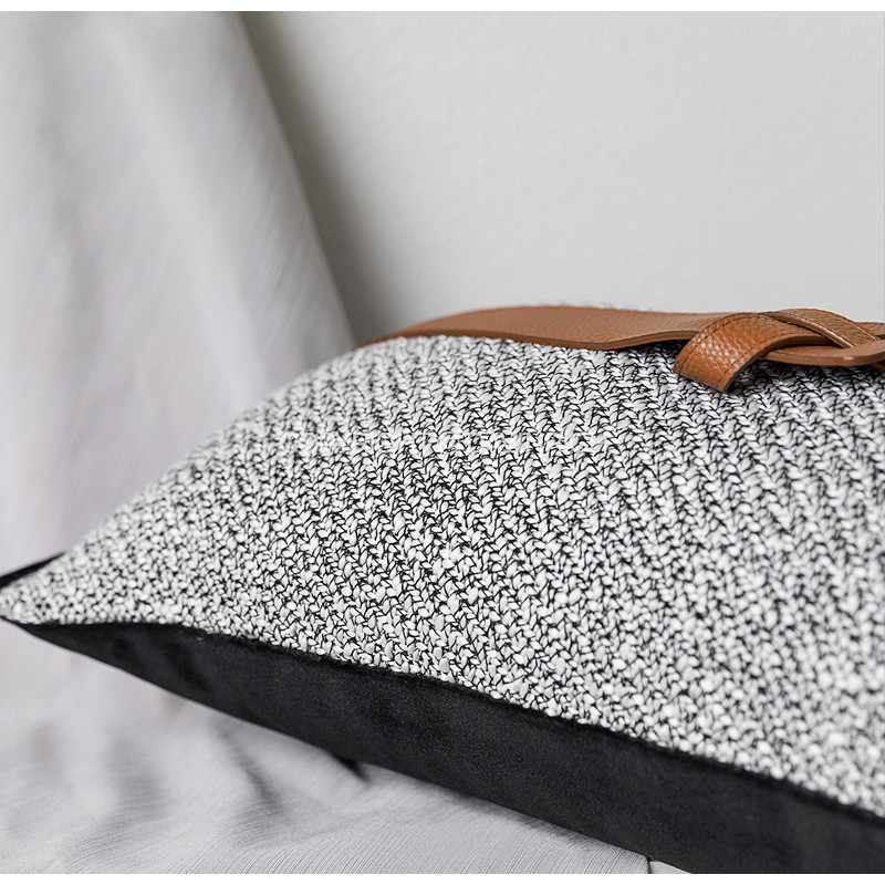 DAVINRICH H Style Dekoratív ágyéki párnahuzat Luxus vontatóköpeny Blet Design Modern minimalista derékpárna tok Villa Hotelhez