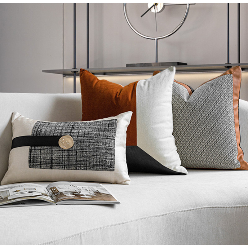 DAVINRICH Μητροπολιτικό κάλυμμα μαξιλαριού από μαλακό φανελένιο δερμάτινο συνονθύλευμα μαξιλαροθήκη οσφυϊκού τύπου Μοντέρνα πολυτελής διακόσμηση σπιτιού