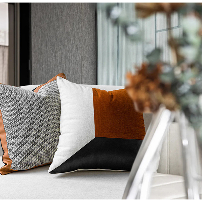 DAVINRICH Μητροπολιτικό κάλυμμα μαξιλαριού από μαλακό φανελένιο δερμάτινο συνονθύλευμα μαξιλαροθήκη οσφυϊκού τύπου Μοντέρνα πολυτελής διακόσμηση σπιτιού