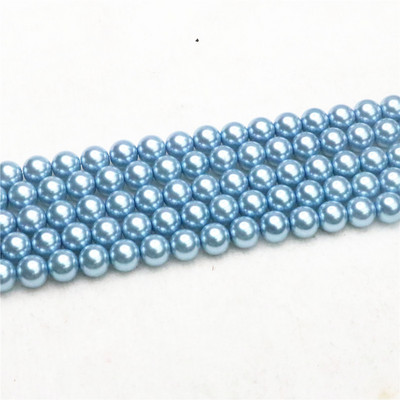 Hot Sale 4-14mm Όμορφη Πράσινη πολύχρωμη Απομίμηση Κοχυλιού Μαργαριτάρι Στρογγυλές Χαλαρές Χάντρες Γυναικεία πάρτι Γάμοι Δώρα Κοσμήματα Κατασκευή 15"