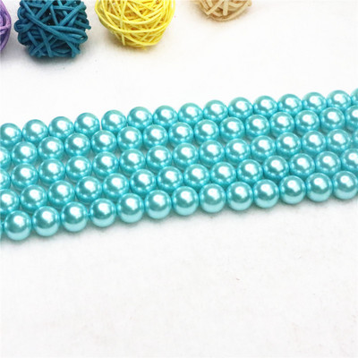 Hot Sale 4-14mm Όμορφη Πράσινη πολύχρωμη Απομίμηση Κοχυλιού Μαργαριτάρι Στρογγυλές Χαλαρές Χάντρες Γυναικεία πάρτι Γάμοι Δώρα Κοσμήματα Κατασκευή 15"