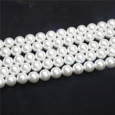 Hot Sale 4-14mm Όμορφη Πράσινη πολύχρωμη Απομίμηση Κοχυλιού Μαργαριτάρι Στρογγυλές Χαλαρές Χάντρες Γυναικεία πάρτι Γάμοι Δώρα Κοσμήματα Κατασκευή 15"