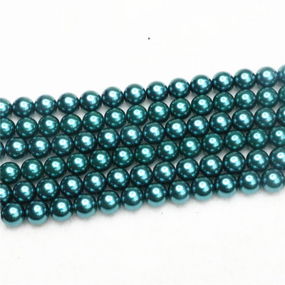 Hot Sale 4-14mm Όμορφη Πράσινη πολύχρωμη Απομίμηση Κοχυλιού Μαργαριτάρι Στρογγυλές Χαλαρές Χάντρες Γυναικεία πάρτι Γάμοι Δώρα Κοσμήματα Κατασκευή 15"