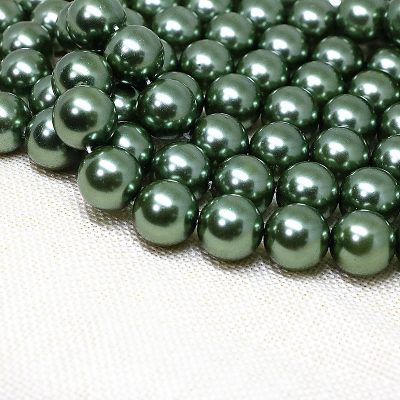 Hot Sale 4-14mm Όμορφη Πράσινη πολύχρωμη Απομίμηση Κοχυλιού Μαργαριτάρι Στρογγυλές Χαλαρές Χάντρες Γυναικεία πάρτι Γάμοι Δώρα Κοσμήματα Κατασκευή 15"