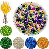 100 бр. Цветни перли на едро, висококачествени перфорирани свободни мъниста във формата на ориз за изработка на бижута Направи си сам, елегантно колие, гривна