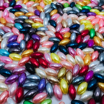 100 бр. Цветни перли на едро, висококачествени перфорирани свободни мъниста във формата на ориз за изработка на бижута Направи си сам, елегантно колие, гривна