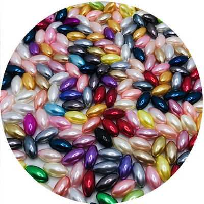 100 бр. Цветни перли на едро, висококачествени перфорирани свободни мъниста във формата на ориз за изработка на бижута Направи си сам, елегантно колие, гривна