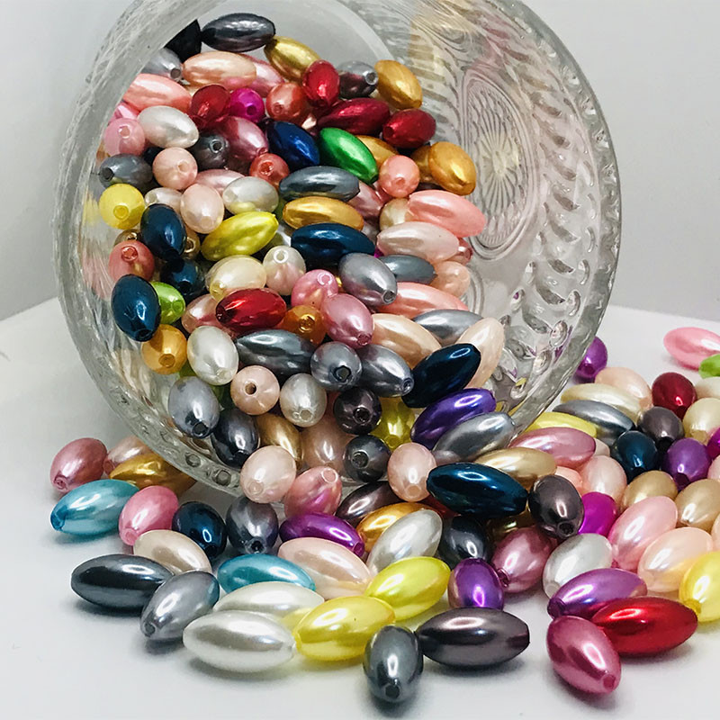 100 бр. Цветни перли на едро, висококачествени перфорирани свободни мъниста във формата на ориз за изработка на бижута Направи си сам, елегантно колие, гривна