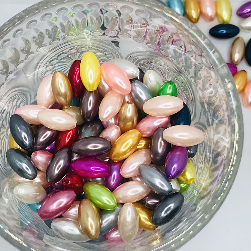 100 бр. Цветни перли на едро, висококачествени перфорирани свободни мъниста във формата на ориз за изработка на бижута Направи си сам, елегантно колие, гривна