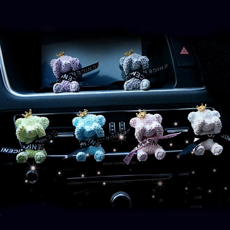 Cartoon Crown Bear Car Air Vent Frissítő Illat Parfüm Dekorációk Diffúzor Ctue