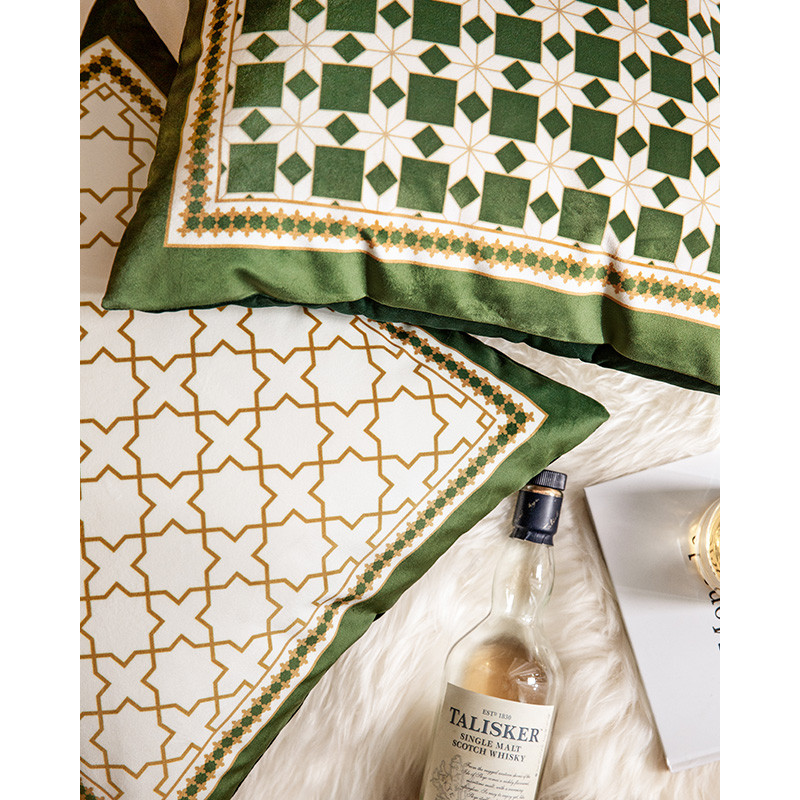 Kućni dekor Jednostavna retro umjetnička jastučnica Ukrasna jastučnica Luksuzna moderna europska geometrijska zelena kauč fotelja posteljina