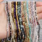 2 mm 3 mm 4 mm AB Fasetirana kocka austrijske kristalne staklene perle kvadratne labave razmaknice za izradu nakita DIY narukvica ogrlica